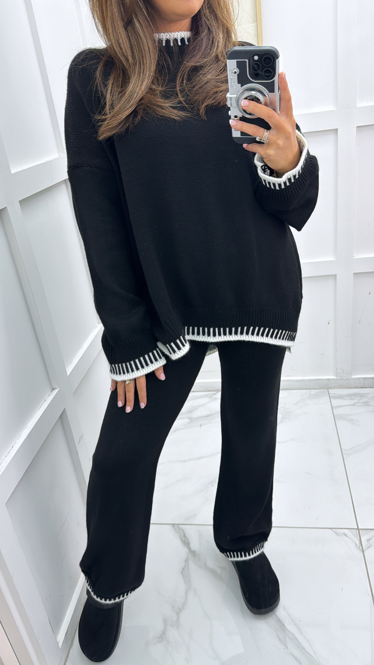 CARLY black knitted top & trouser co-ord