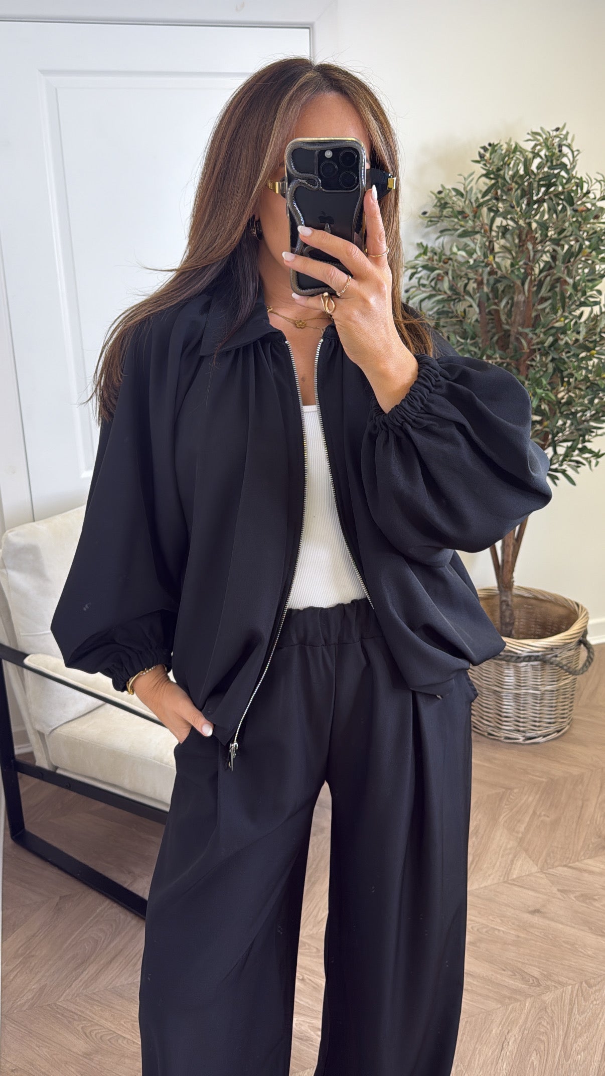 EVELYN black jacket and trousers co-ord