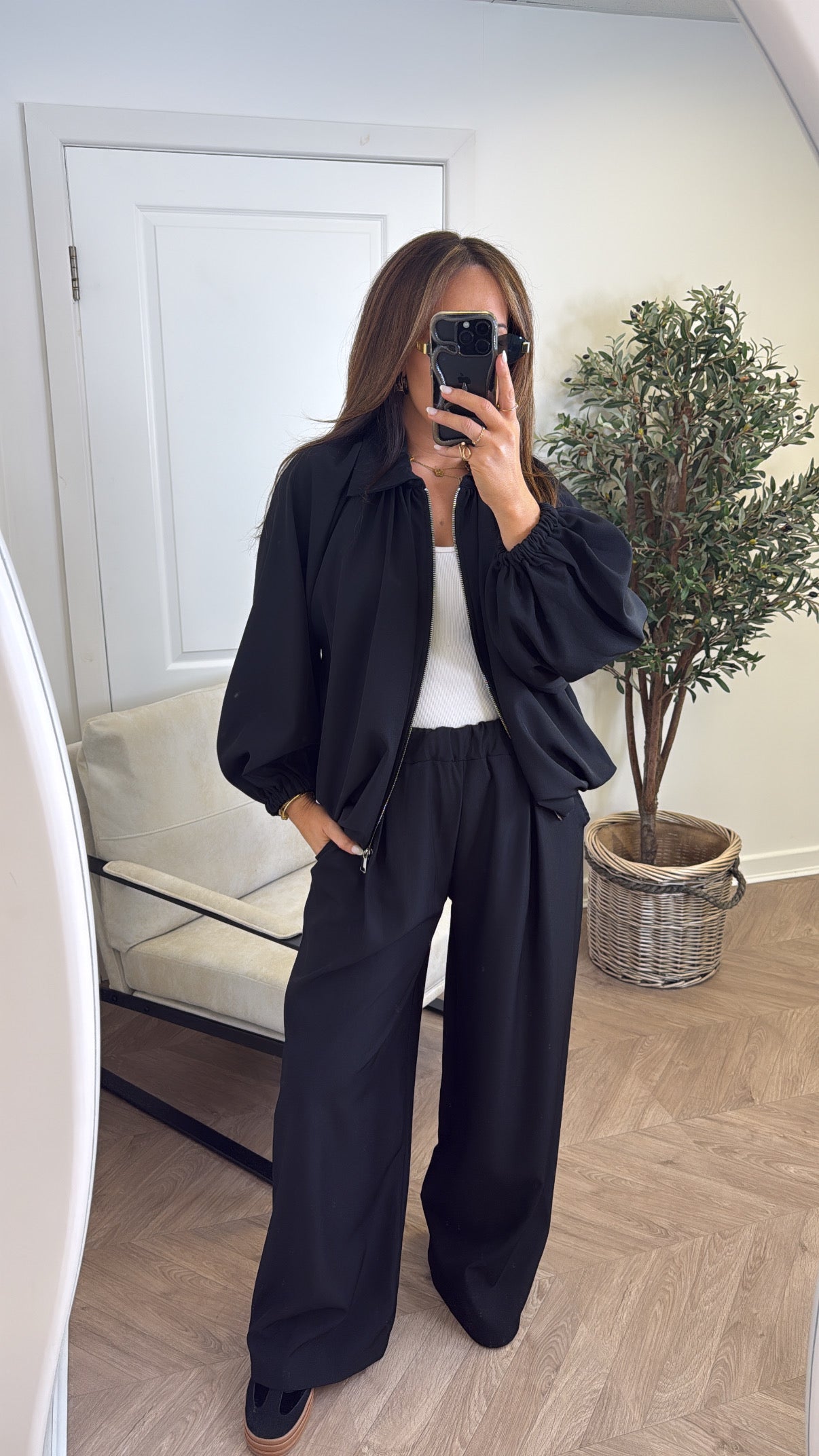 EVELYN black jacket and trousers co-ord
