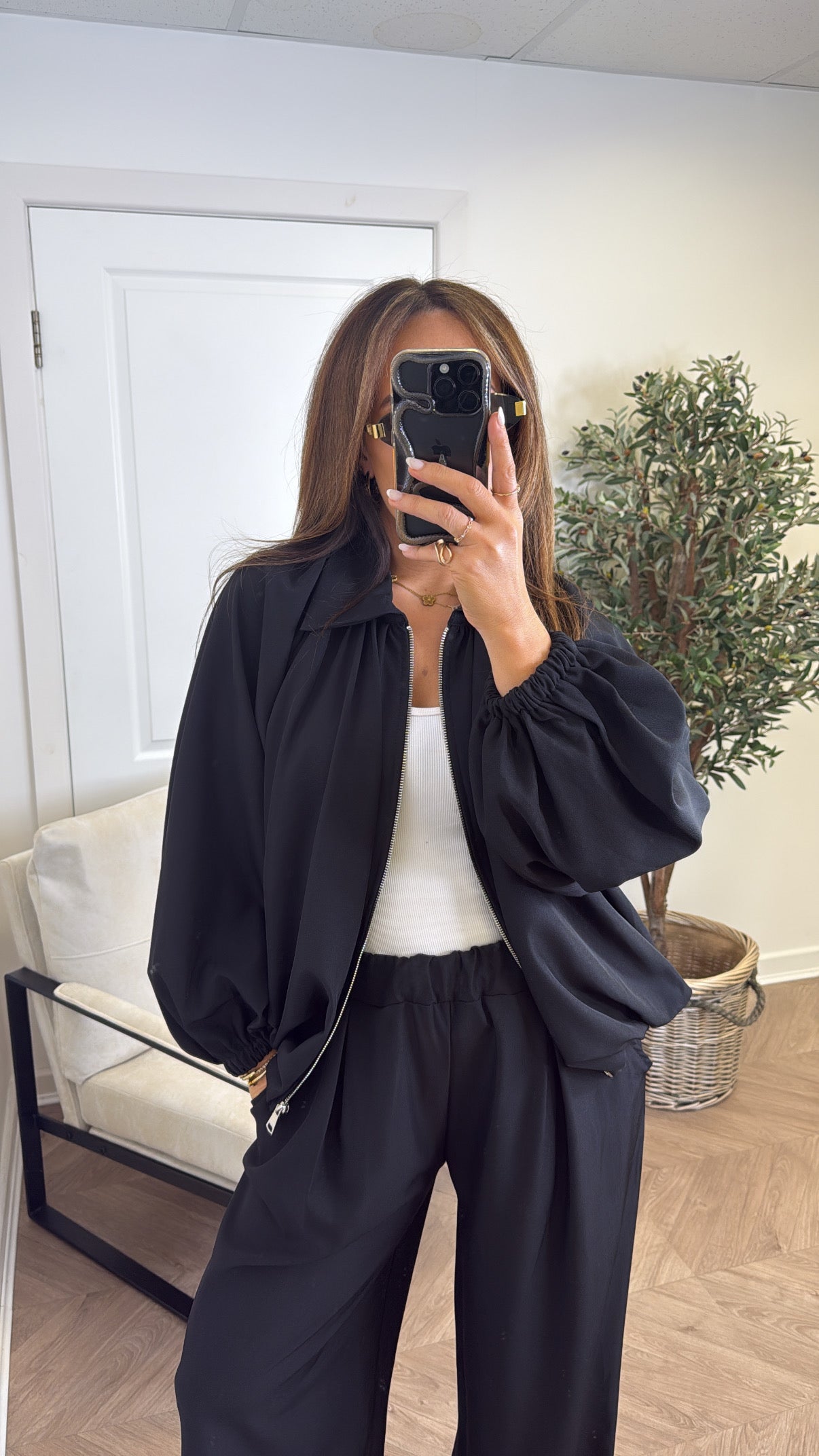 EVELYN black jacket and trousers co-ord