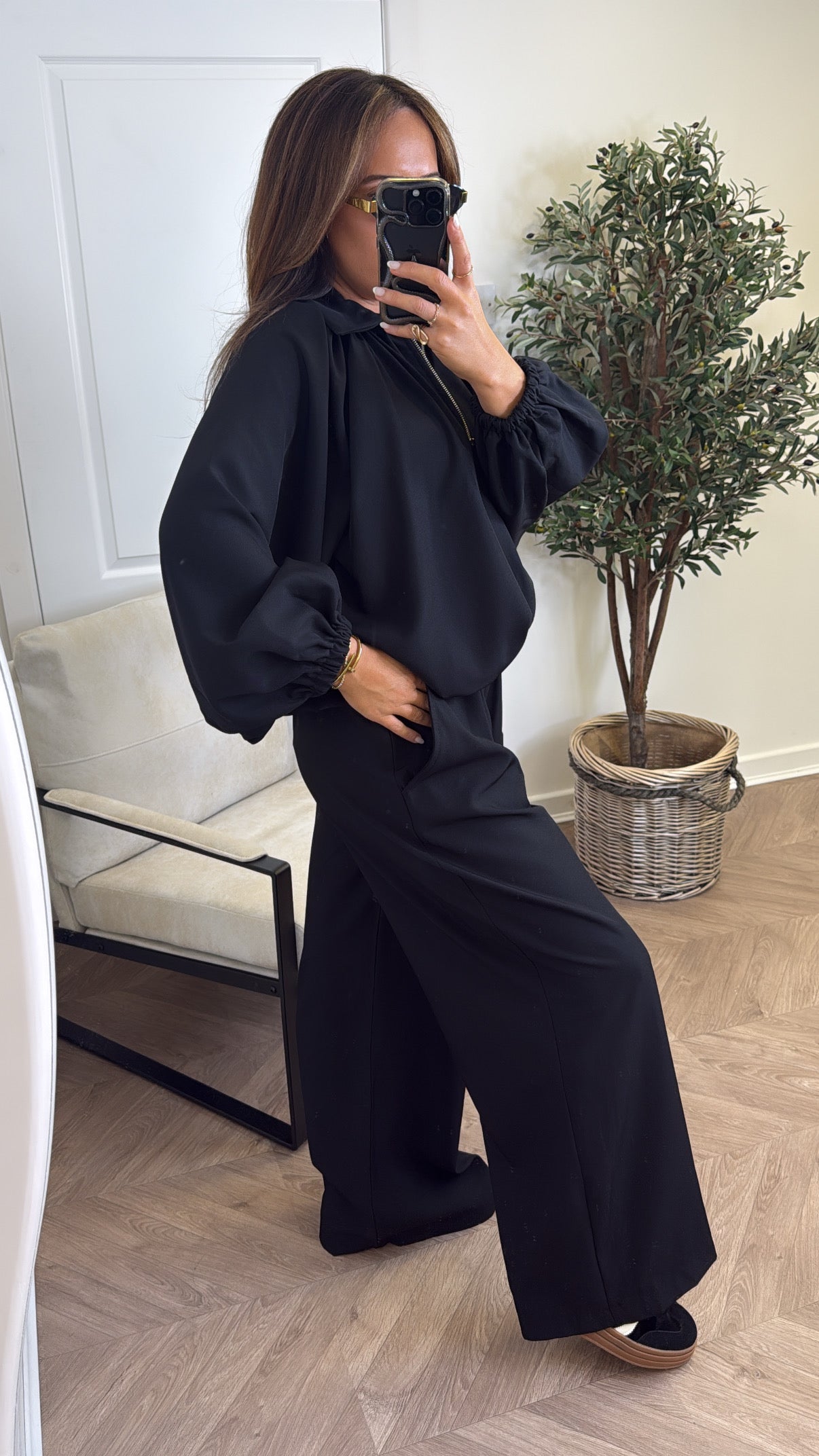 EVELYN black jacket and trousers co-ord