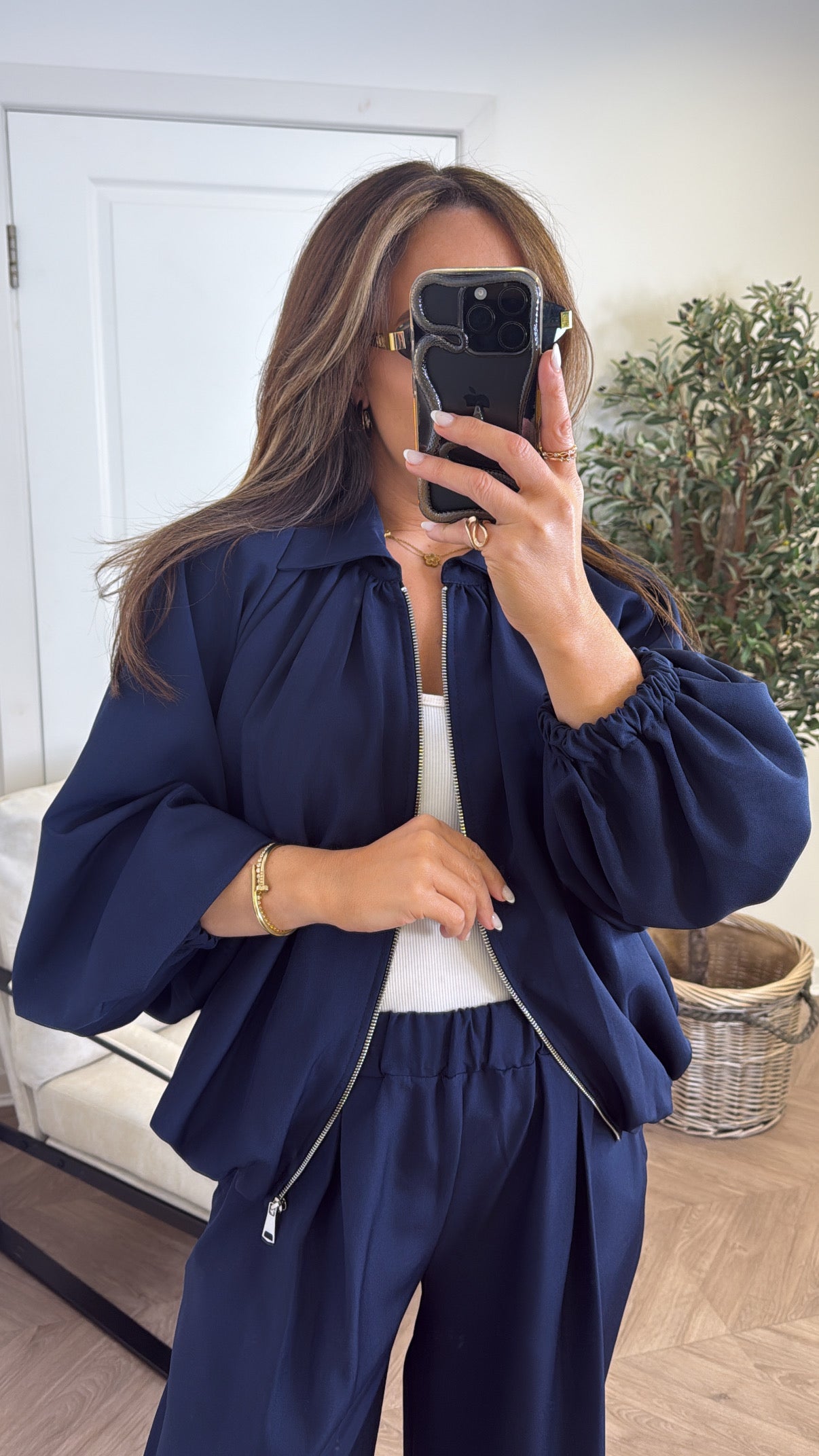 EVELYN navy jacket and trousers co-ord