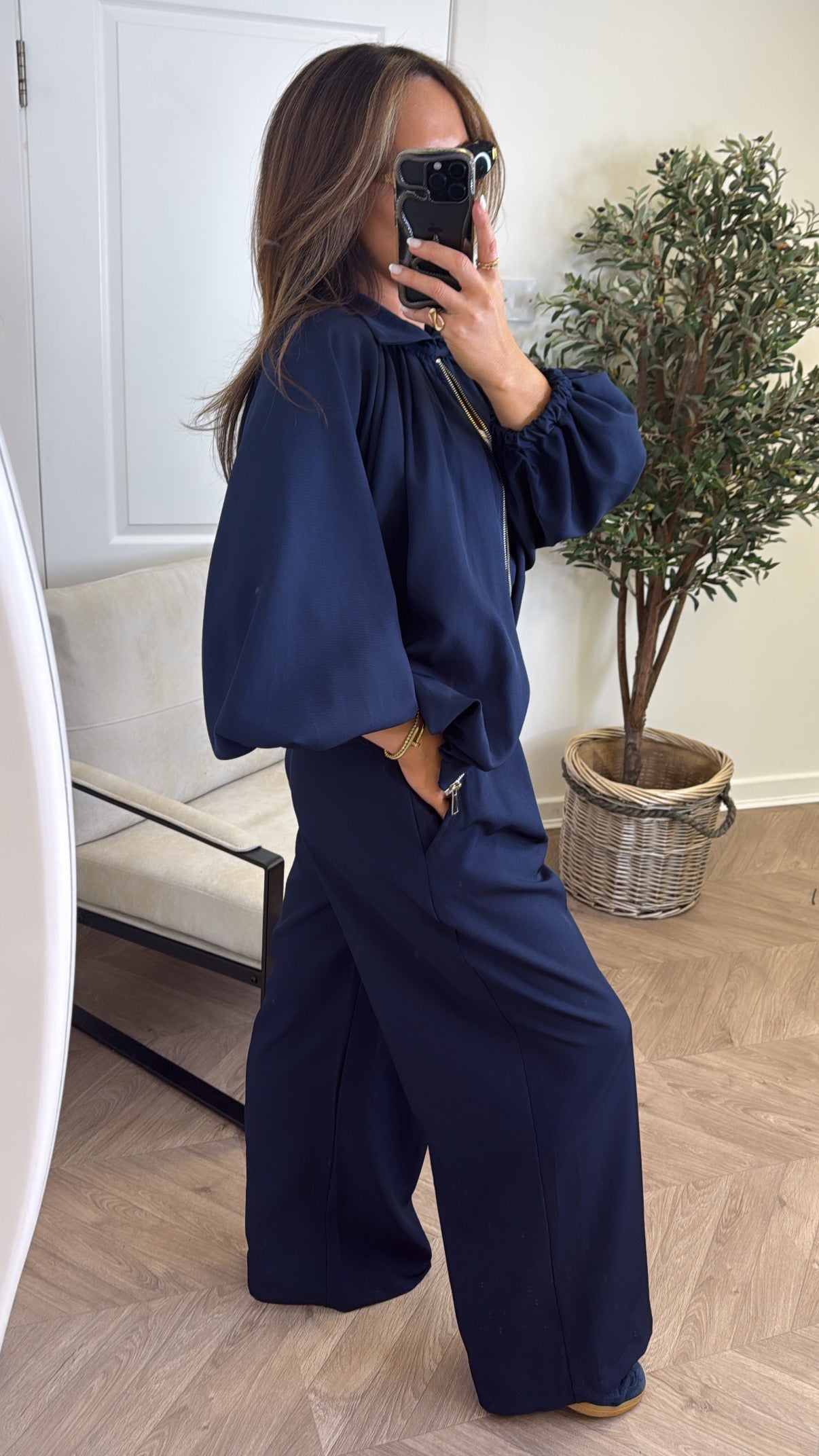 EVELYN navy jacket and trousers co-ord
