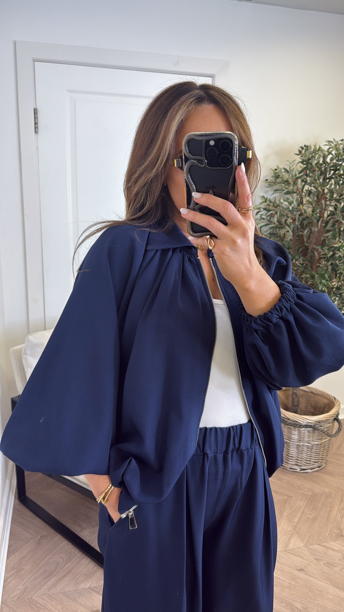 EVELYN navy jacket and trousers co-ord
