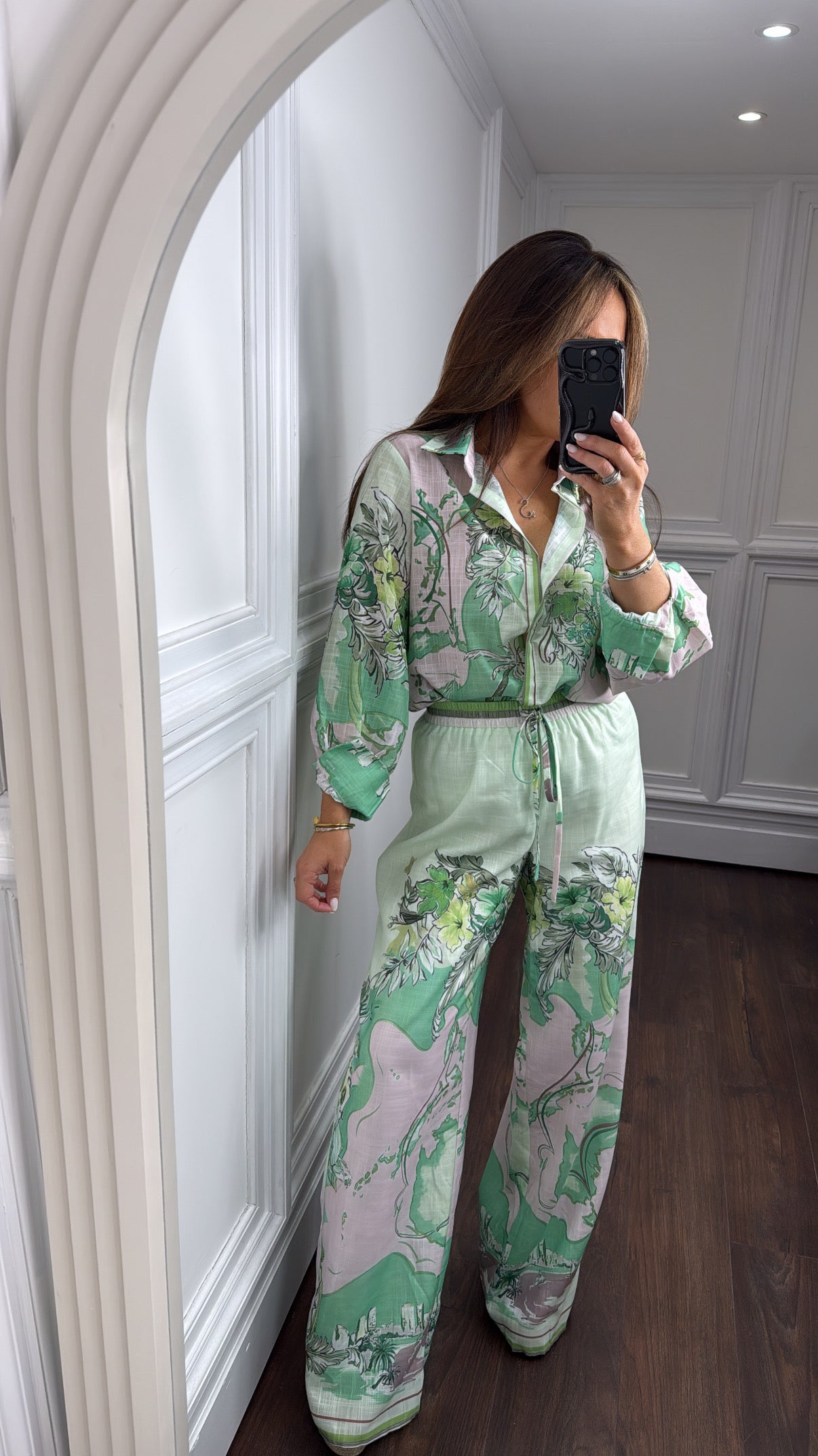 CASSYANNE green floral co-ord