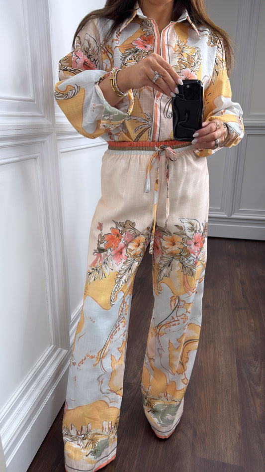 CASSYANNE orange floral co-ord