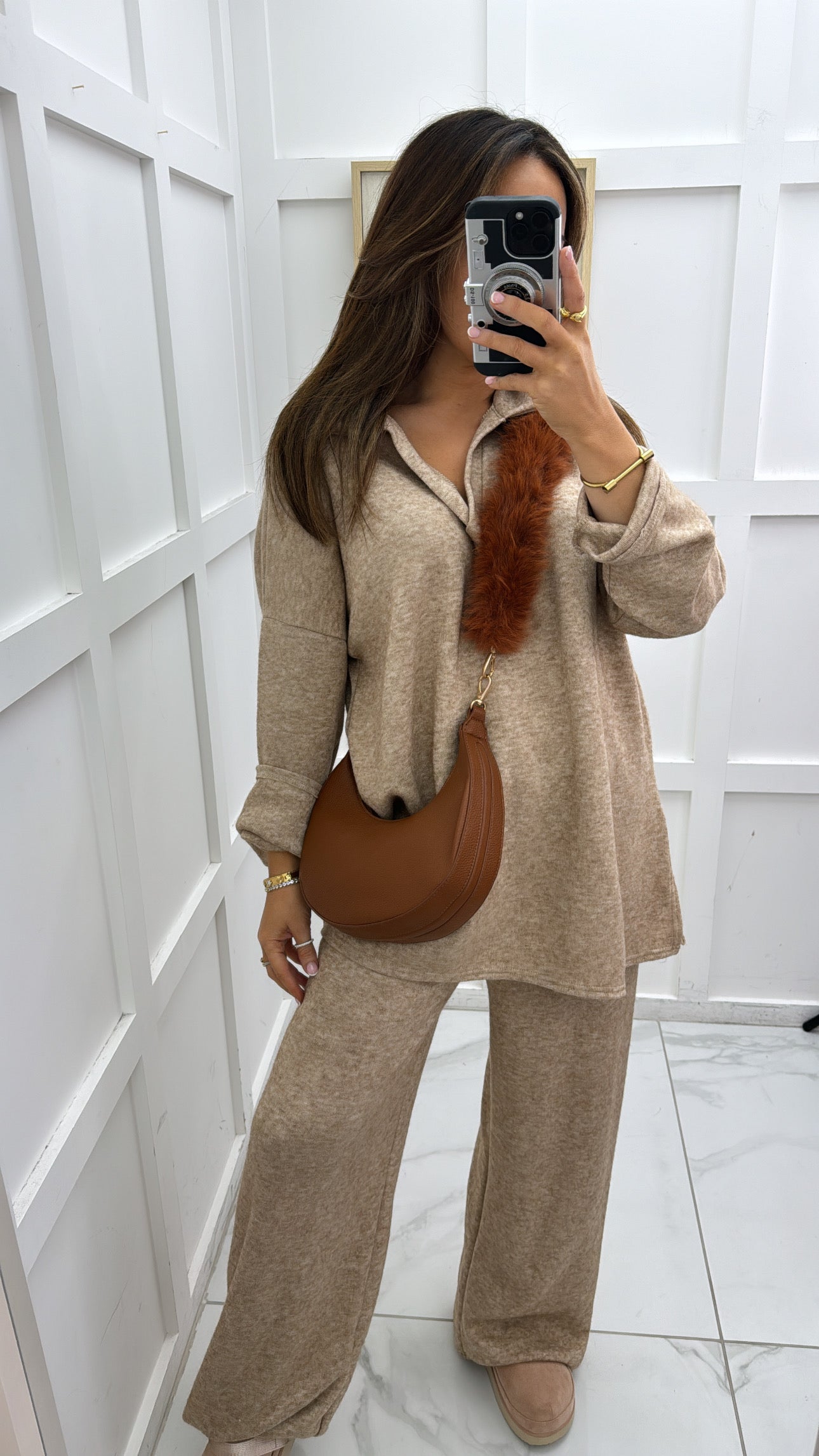 LOLITA biscuit soft knit collar lounge suit