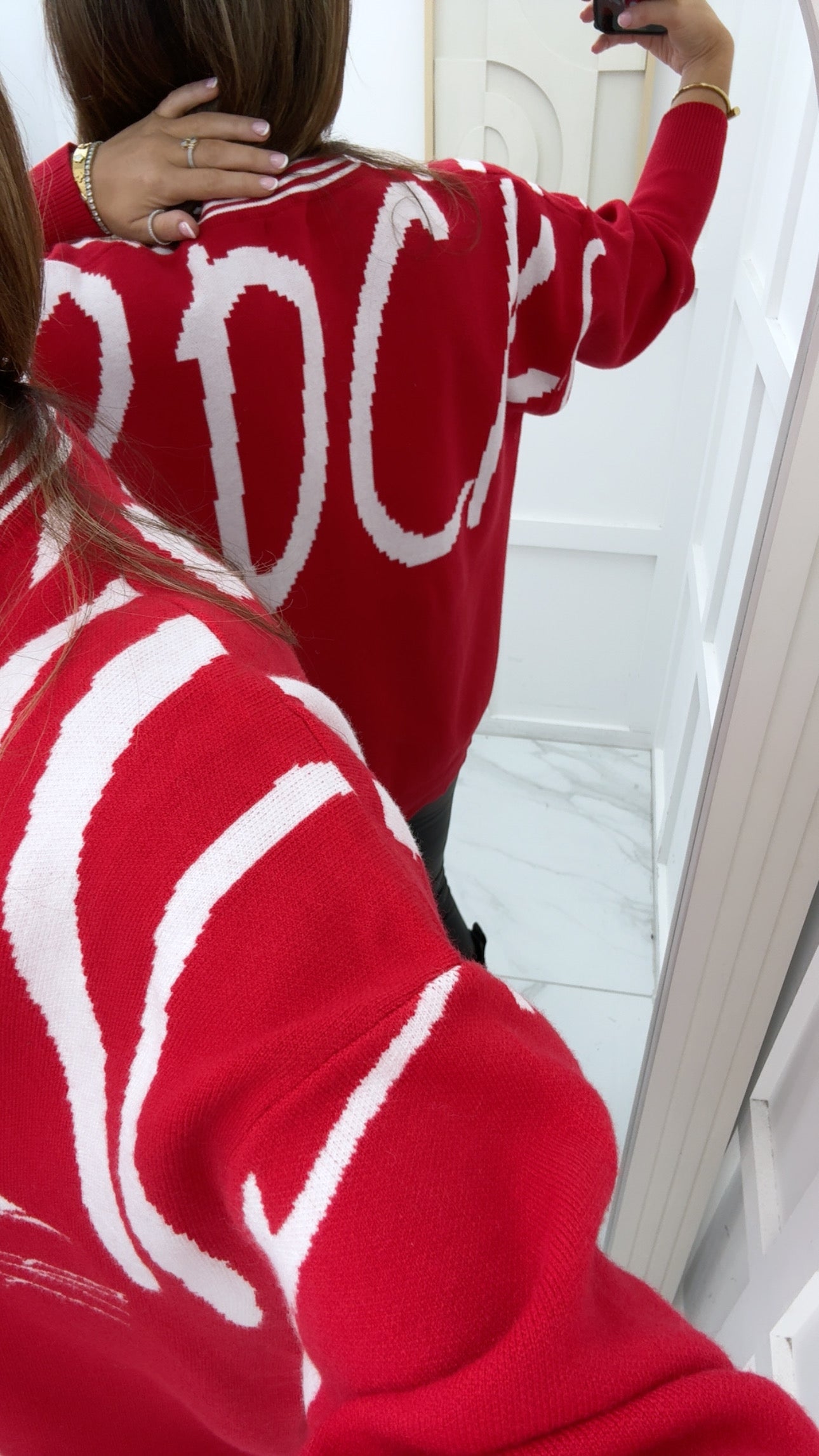 SAFFIE red tiger head knit jumper