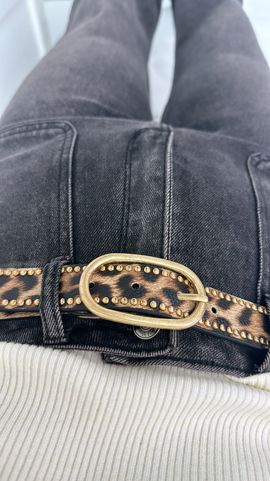 DARIA leopard stud belt