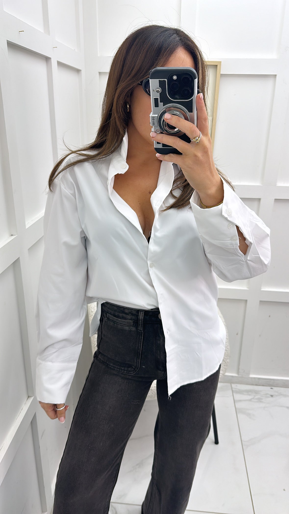 SARA white cotton shirt