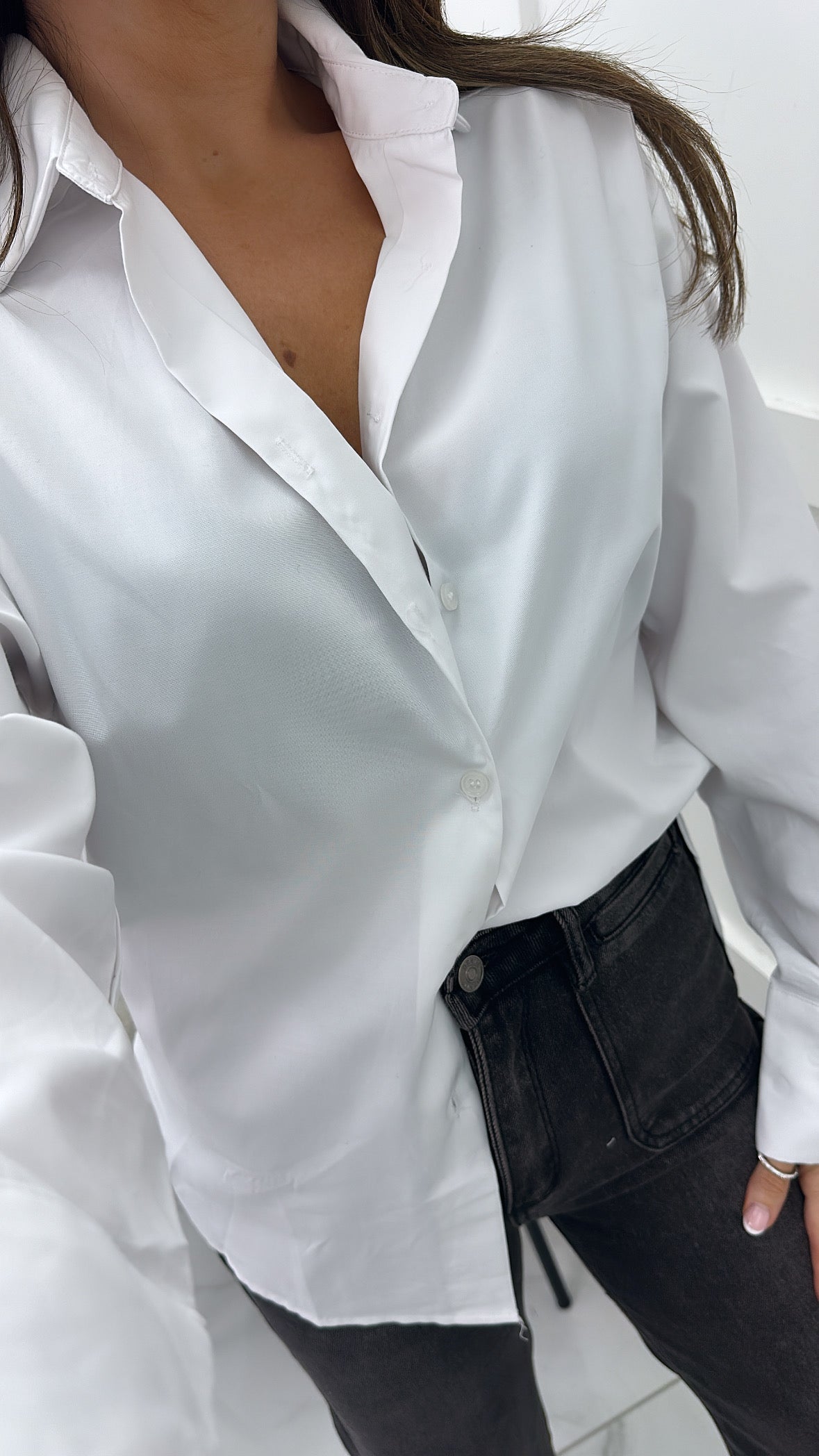 SARA white cotton shirt