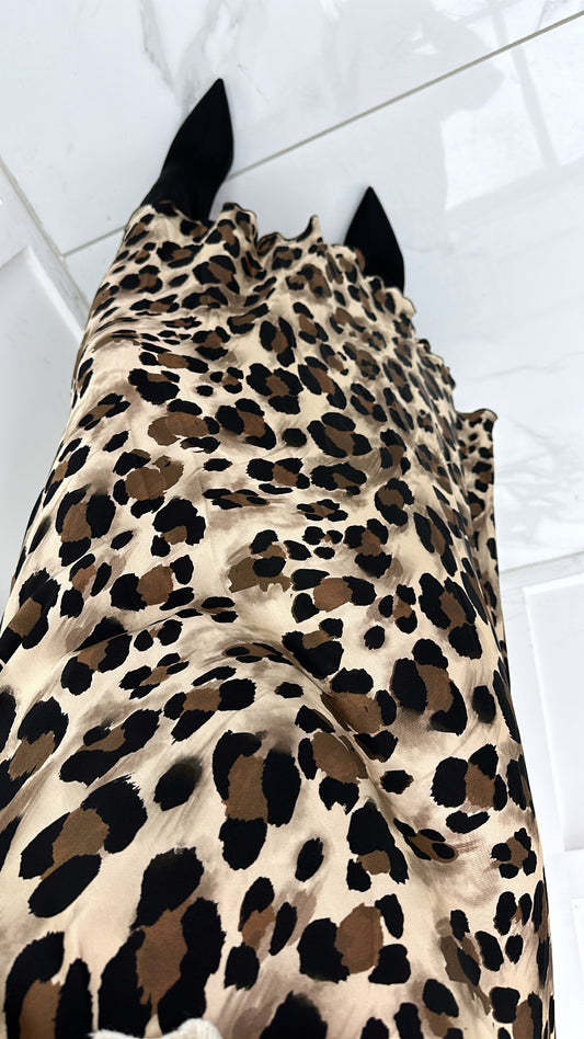 YAZMINE leopard print midi skirt