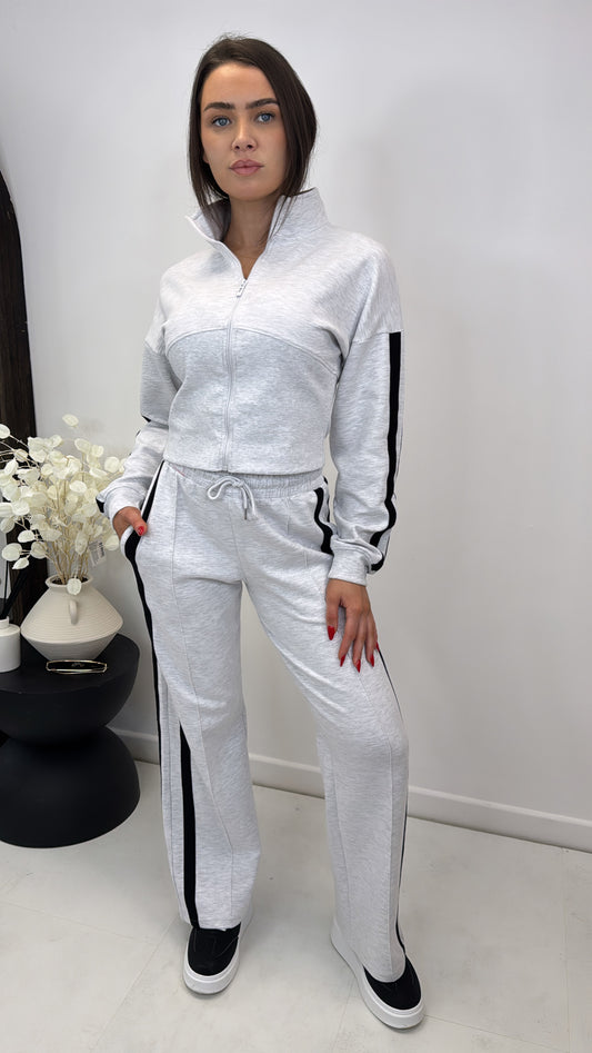 VANESSA light grey jacket and joggers lounge set