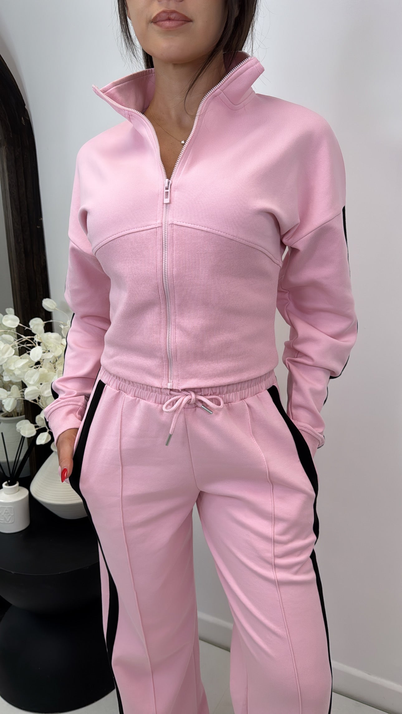 VANESSA pink jacket and joggers lounge set