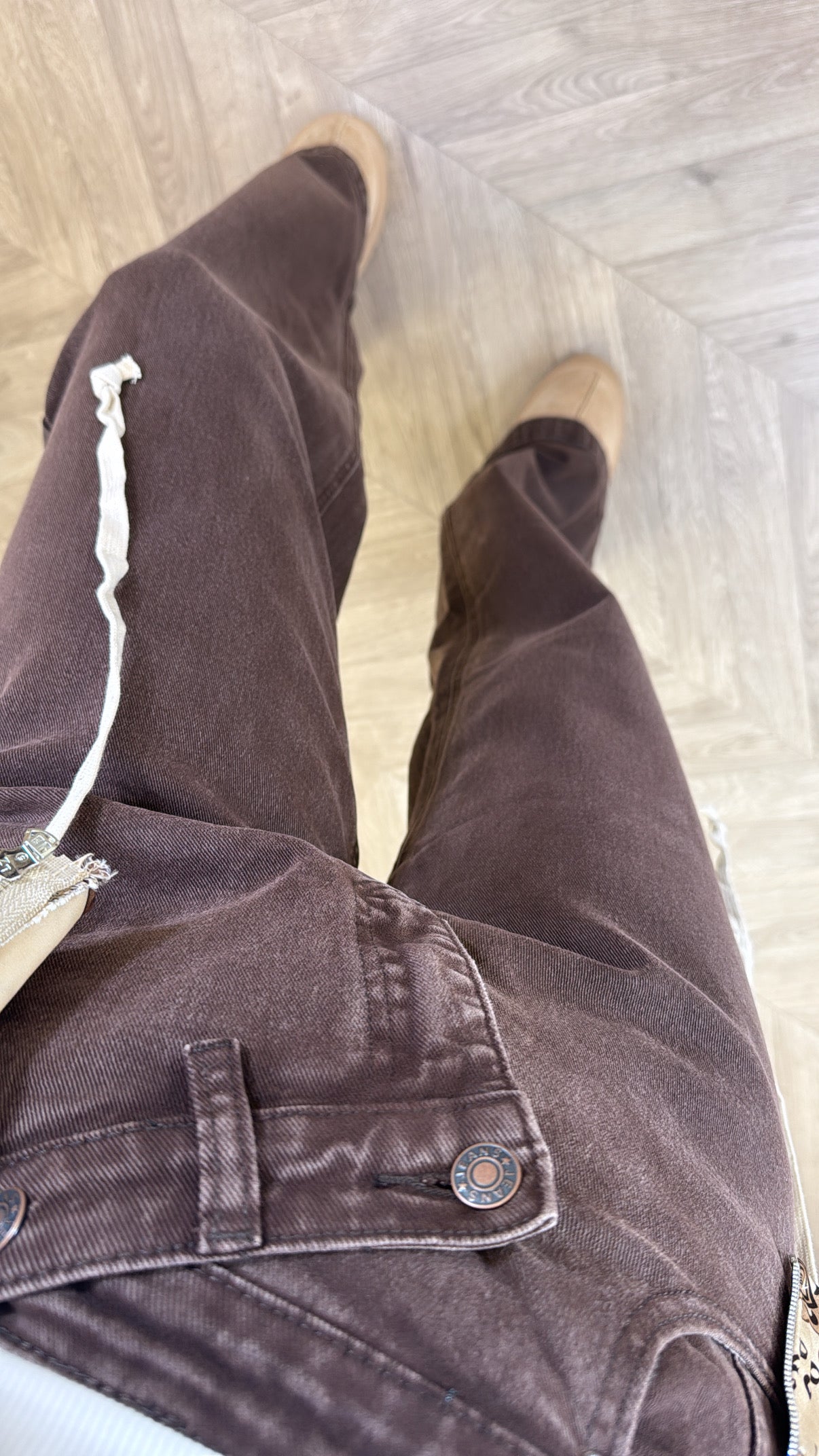 RHIANNA brown wide leg dad jeans