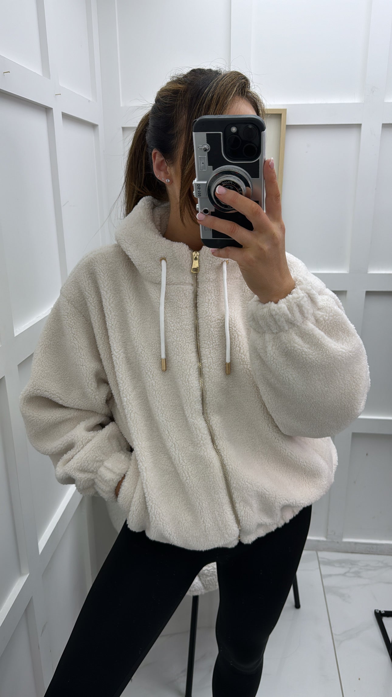 BETHANY cream soft teddy jacket