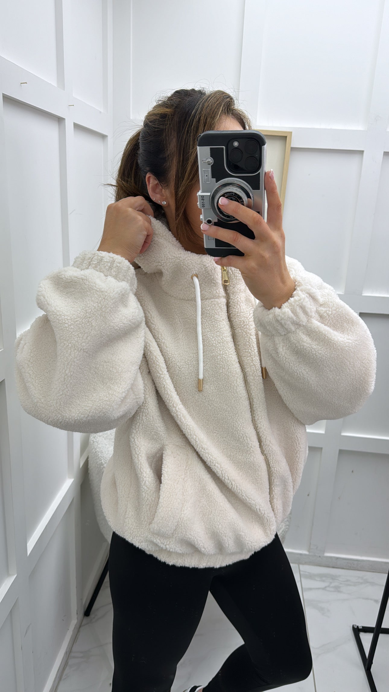 BETHANY cream soft teddy jacket