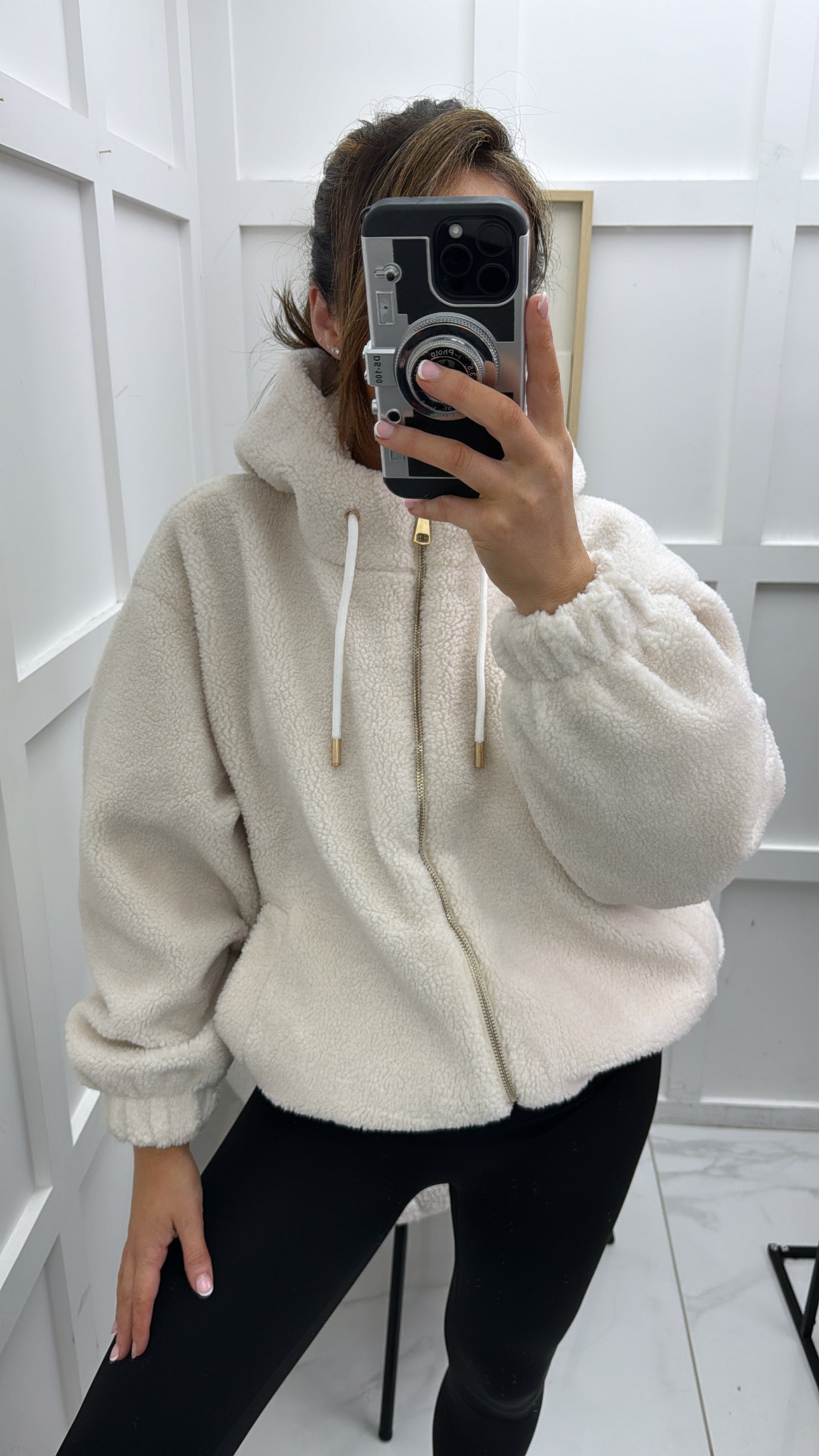 BETHANY cream soft teddy jacket