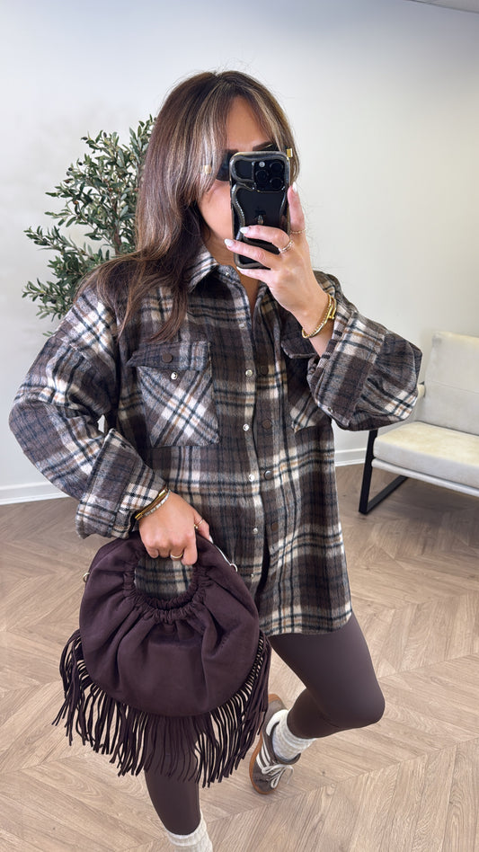 BOBBI brown soft check shacket