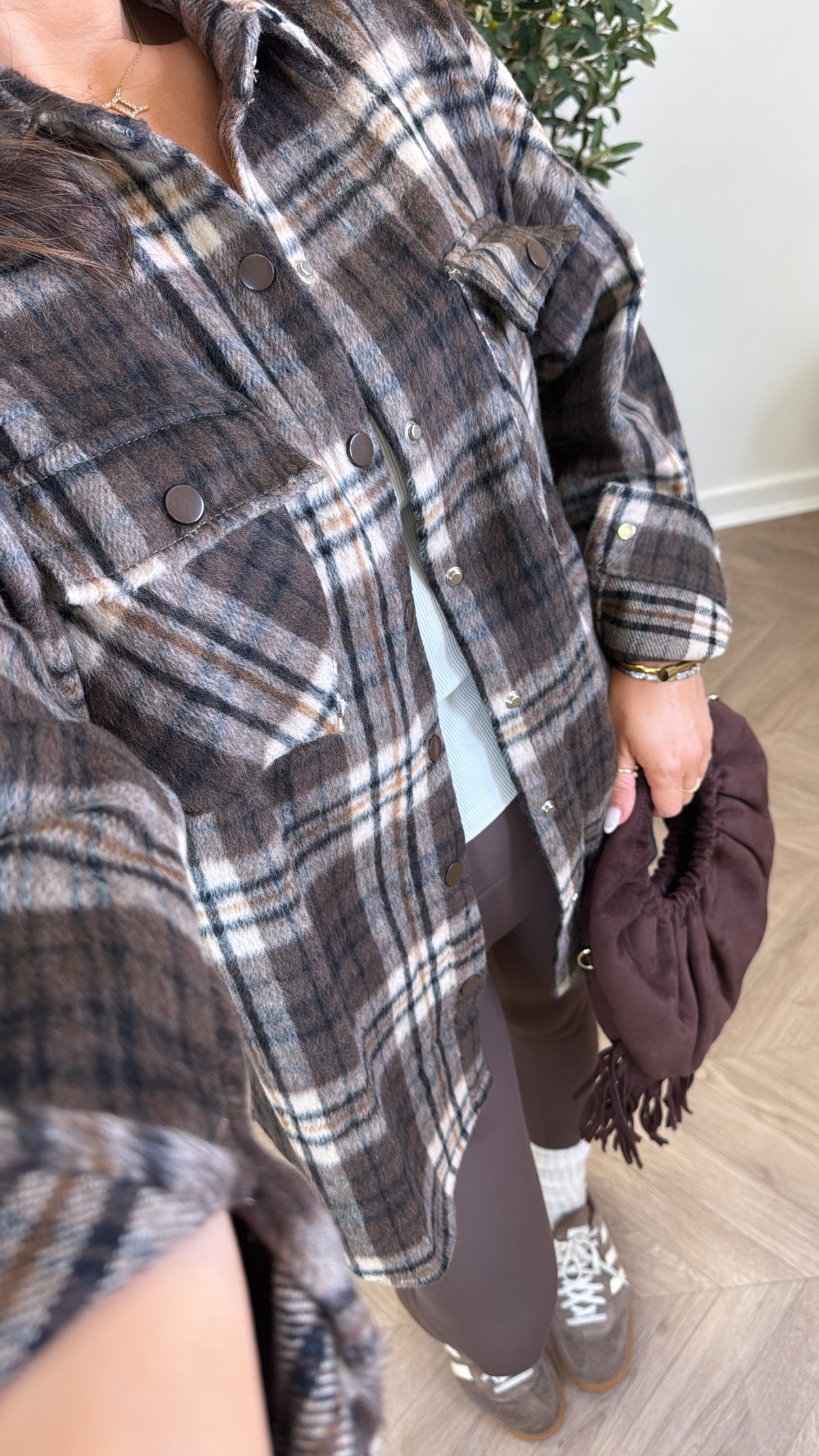 BOBBI brown soft check shacket
