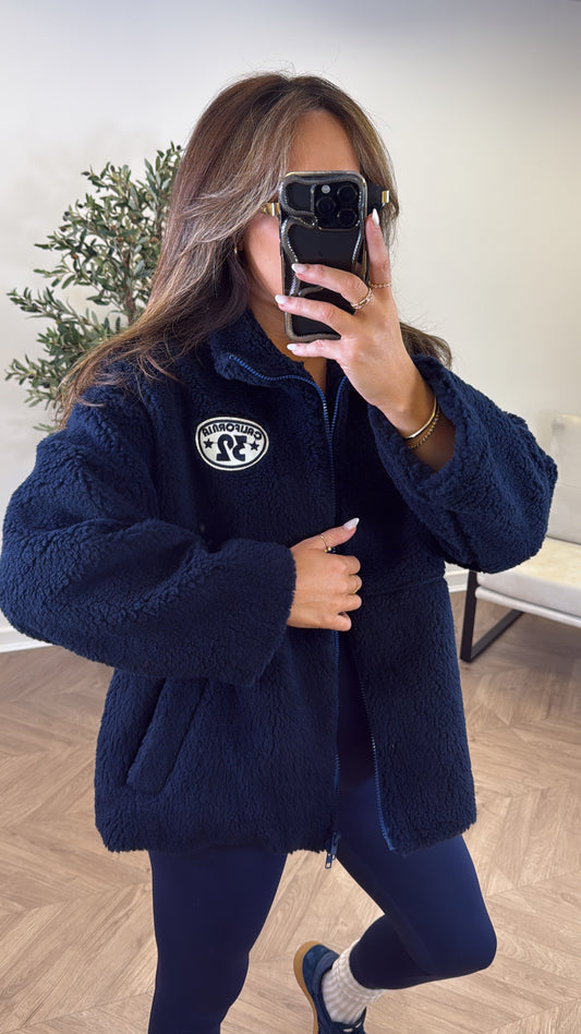 CALIFORNIA navy fleece zip up jacket