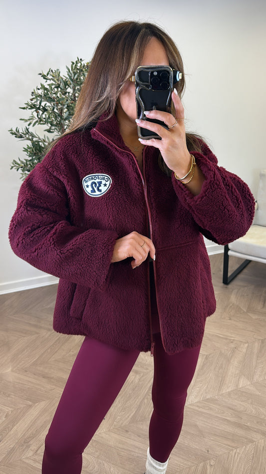 CALIFORNIA berry fleece zip up jacket