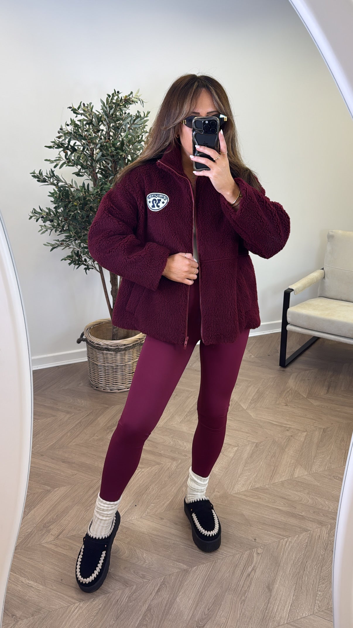 CALIFORNIA berry fleece zip up jacket
