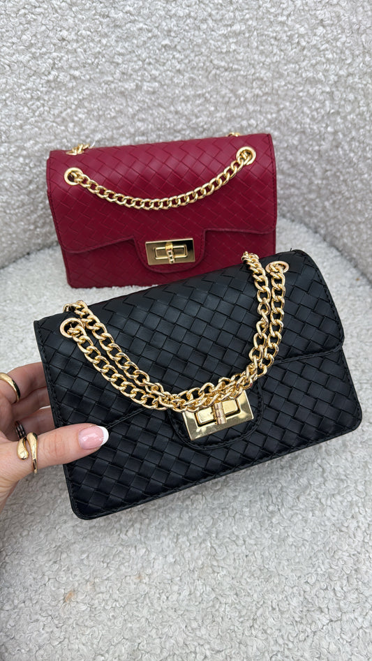 TASHA Black Woven Bag