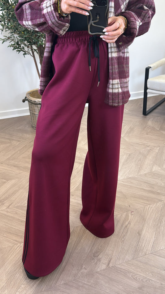 MIMI berry contrast stripe soft joggers