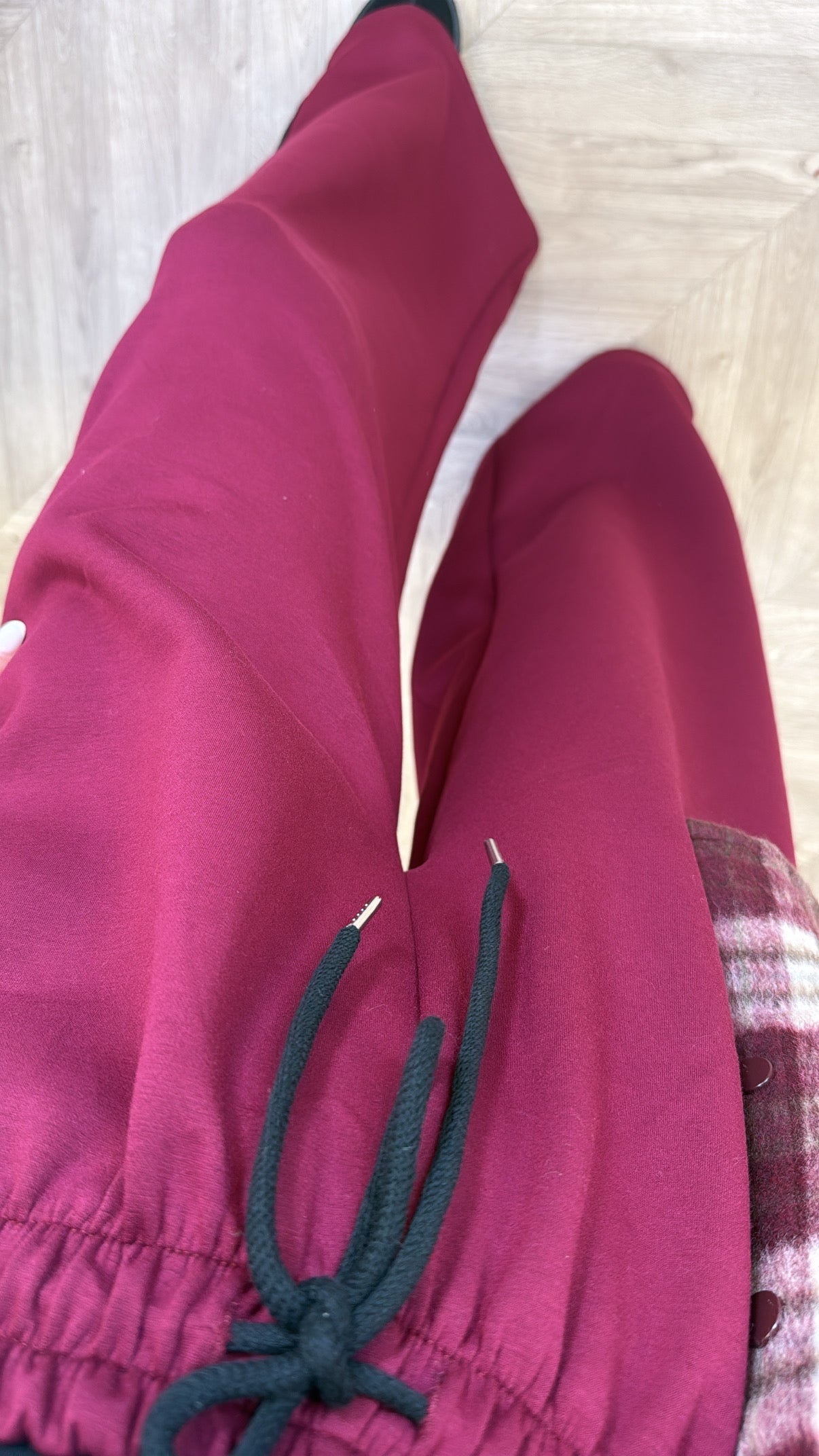 MIMI berry contrast stripe soft joggers