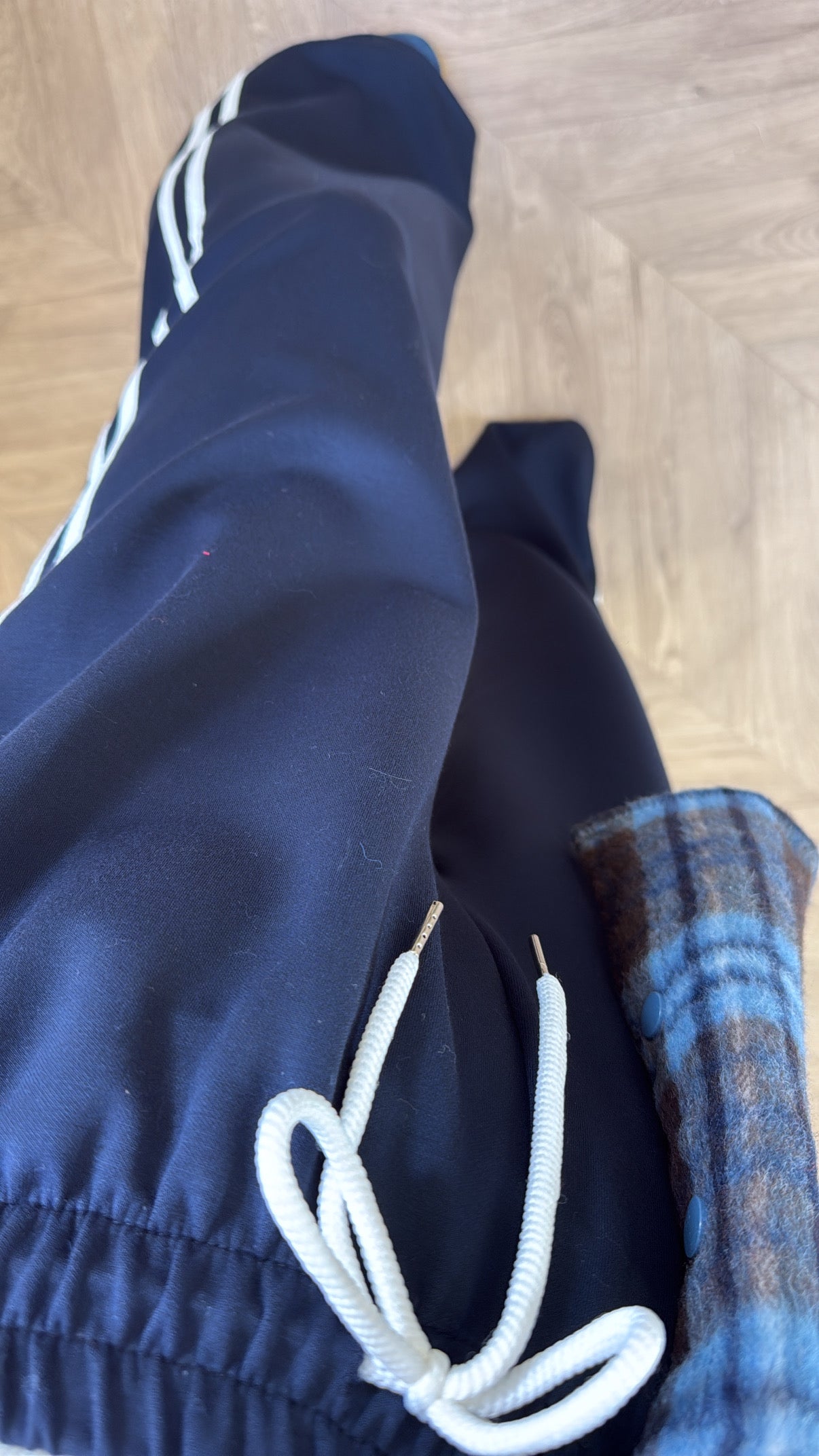 MIMI navy contrast stripe soft joggers