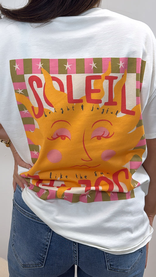SOLEIL white super soft logo t-shirt