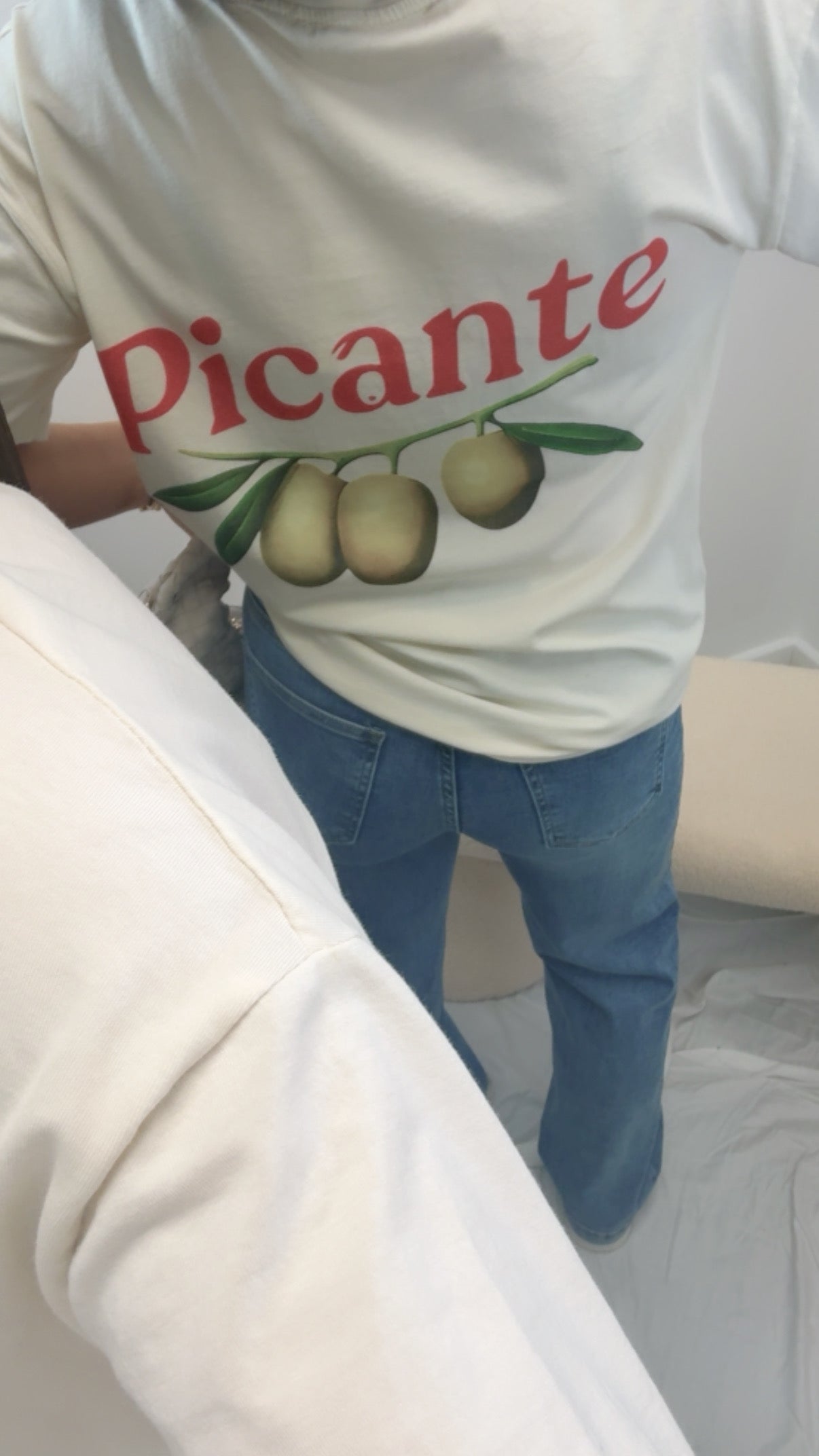 PICANTE cream super soft logo t-shirt
