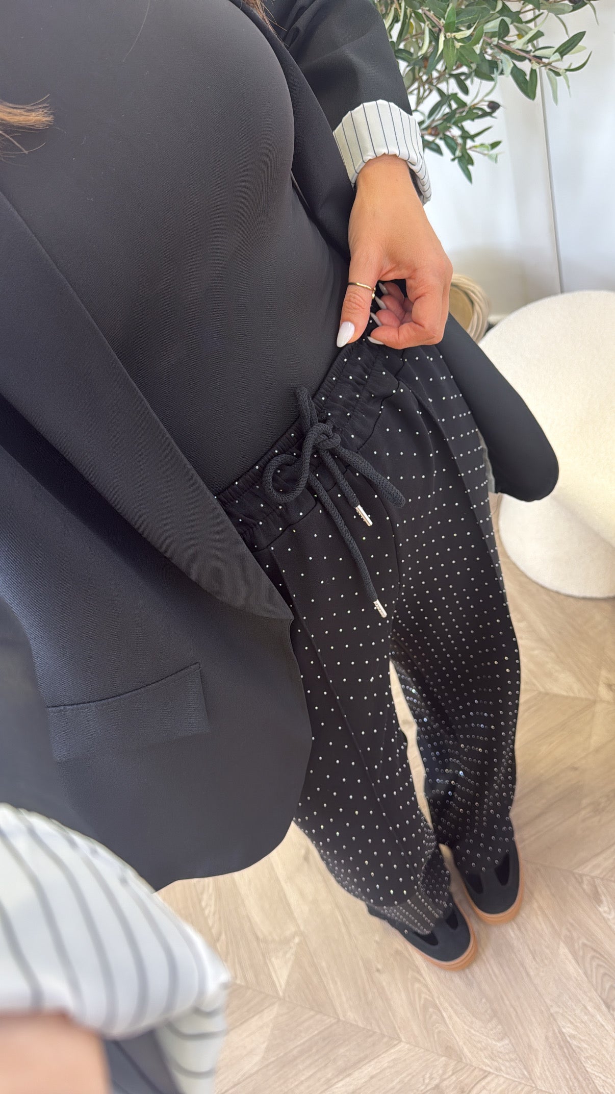 LIVVY black stud super soft joggers