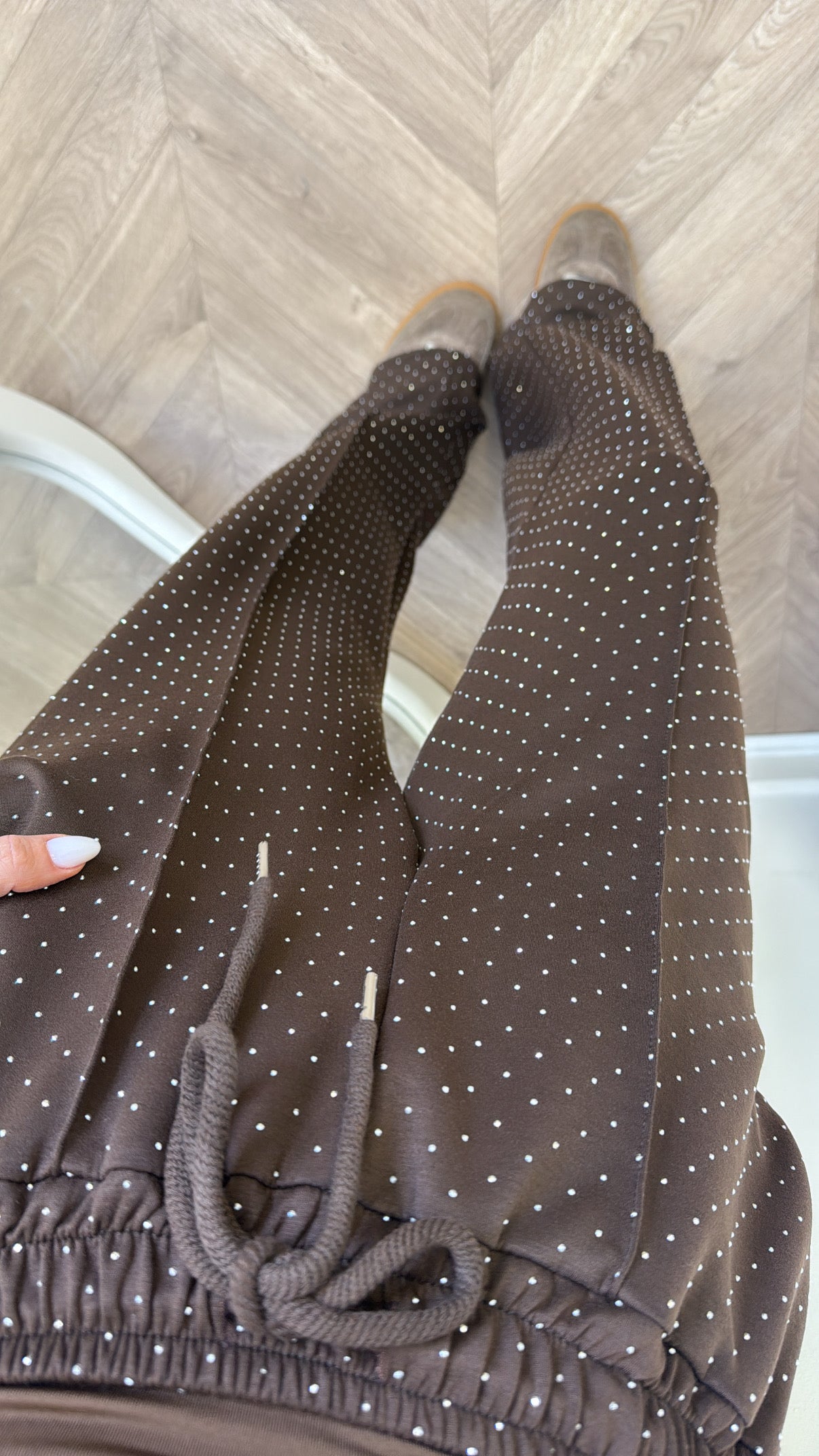LIVVY brown stud super soft joggers
