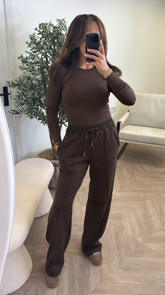 LIVVY brown stud super soft joggers