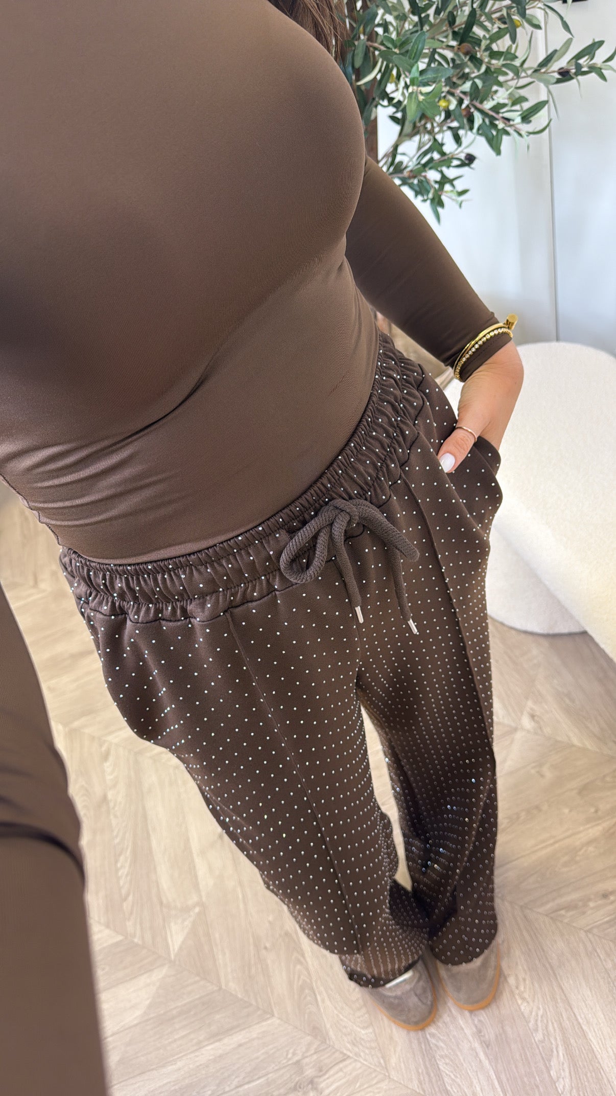 LIVVY brown stud super soft joggers