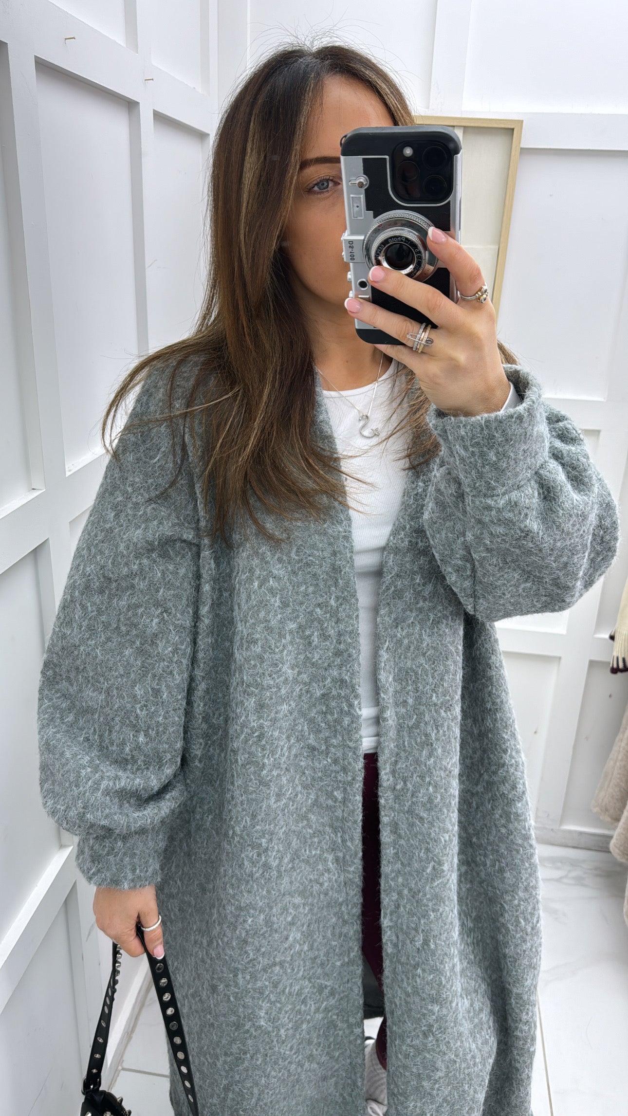 ELISE grey super soft long duster jacket