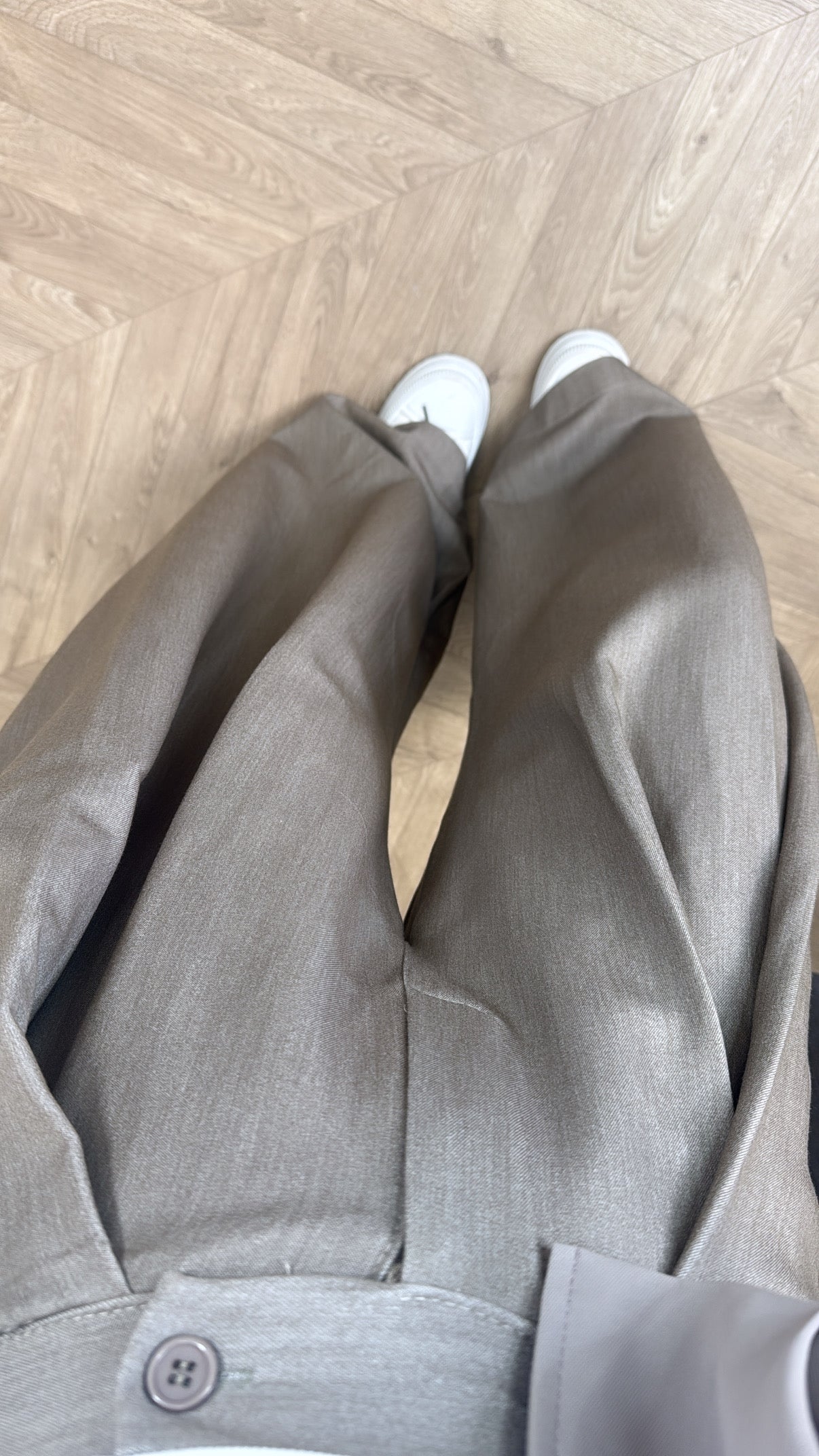 TANYA mocha flowing trousers with stretchy waistband