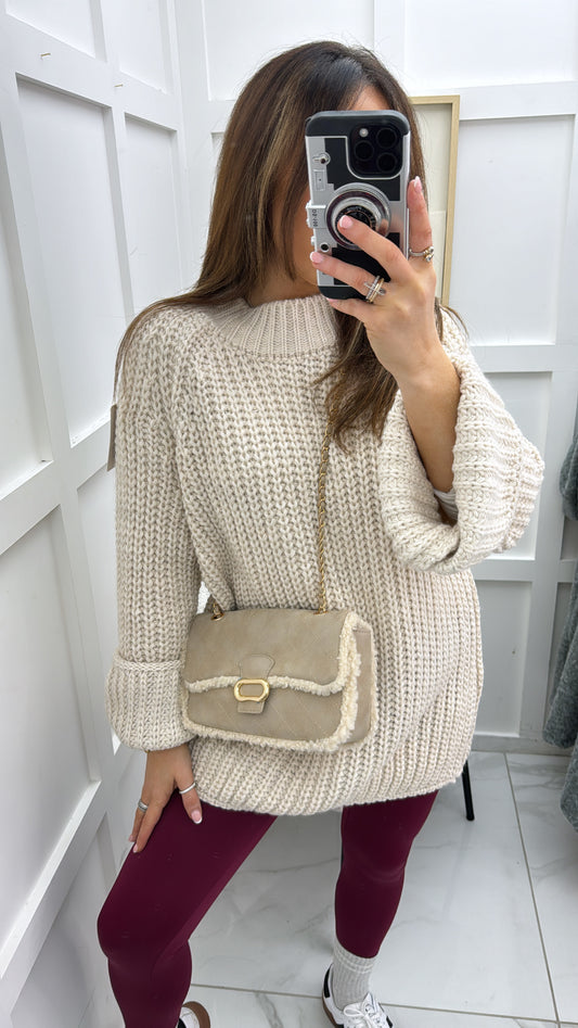 HARRIET cream chunky knit jumper