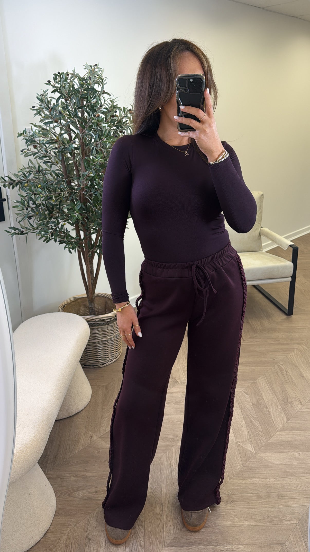 JORDAN plum long sleeve bodysuit