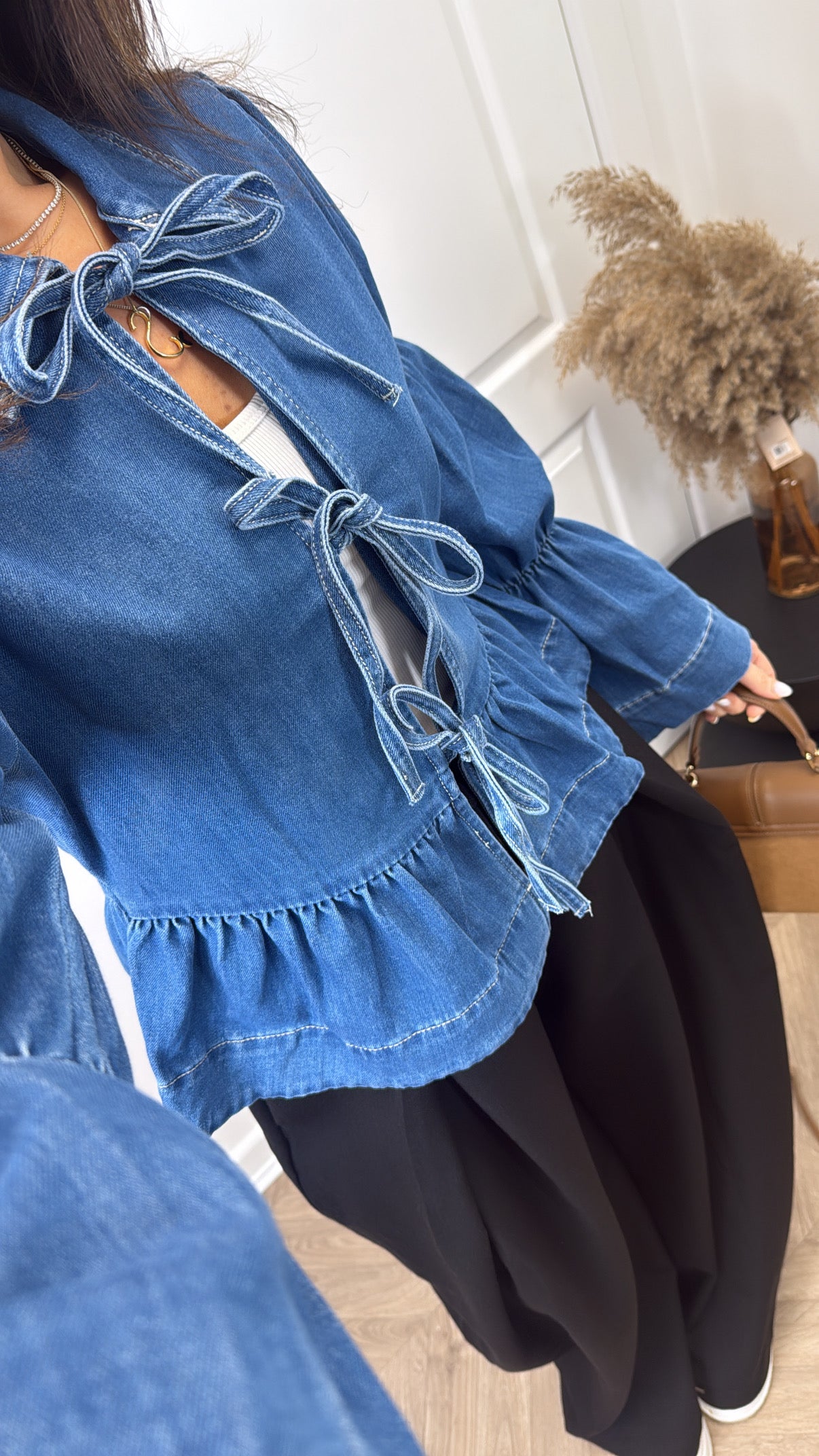 BAILEY blue tie detail denim jacket