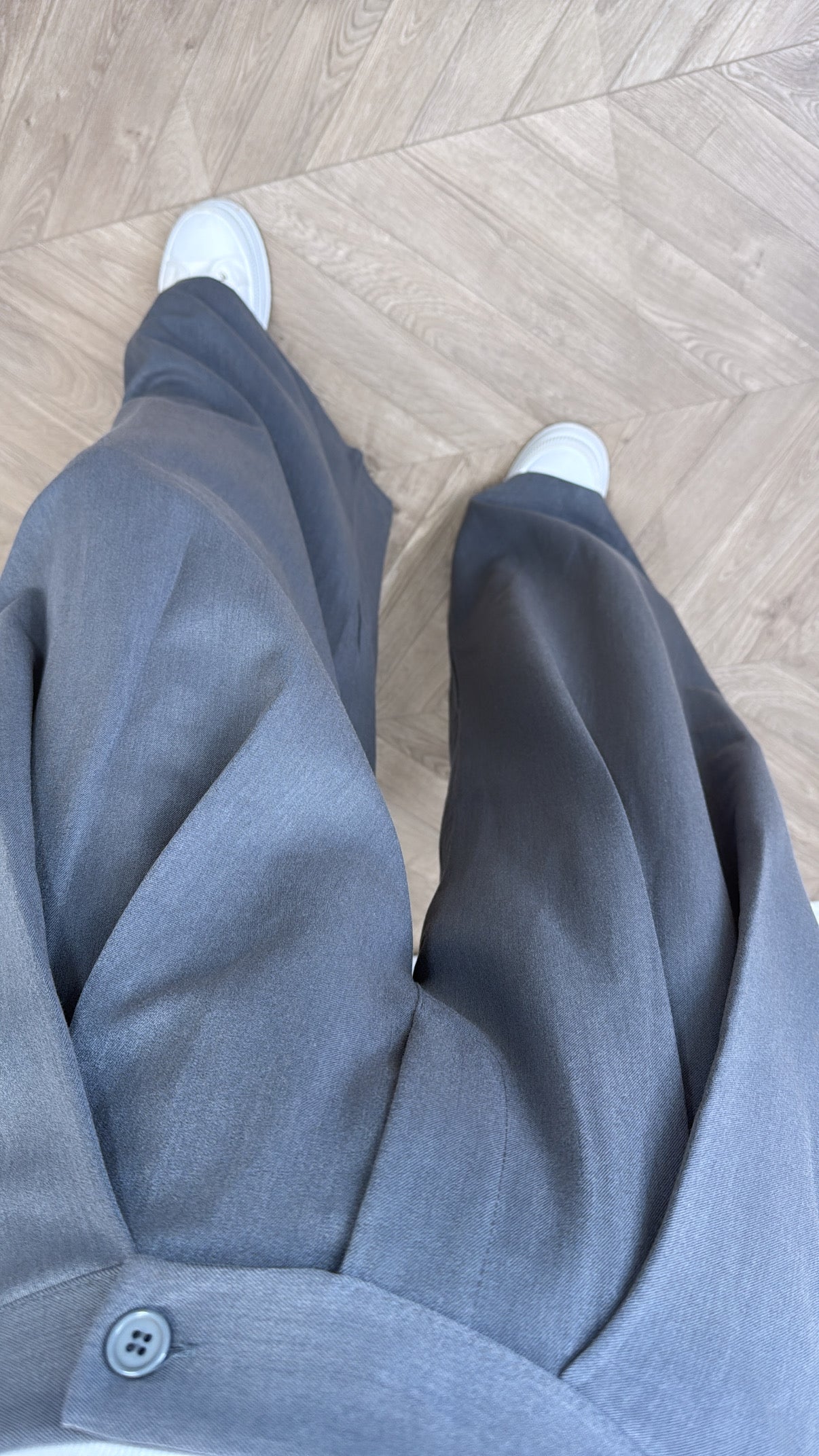 TANYA grey flowing trousers with stretchy waistband