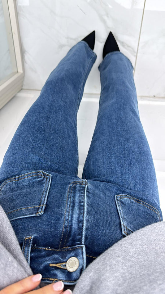 MOLLIE dark blue high waist jeans