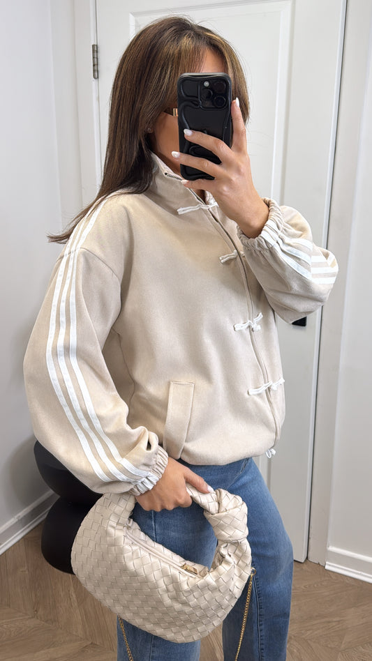 JAYLA beige faux suede jacket