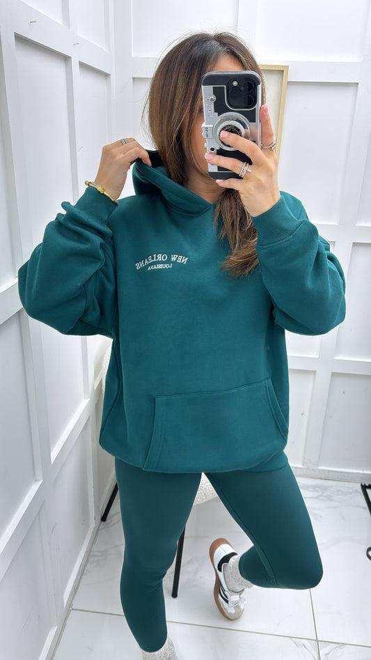 NEW ORLEANS forest green hoody