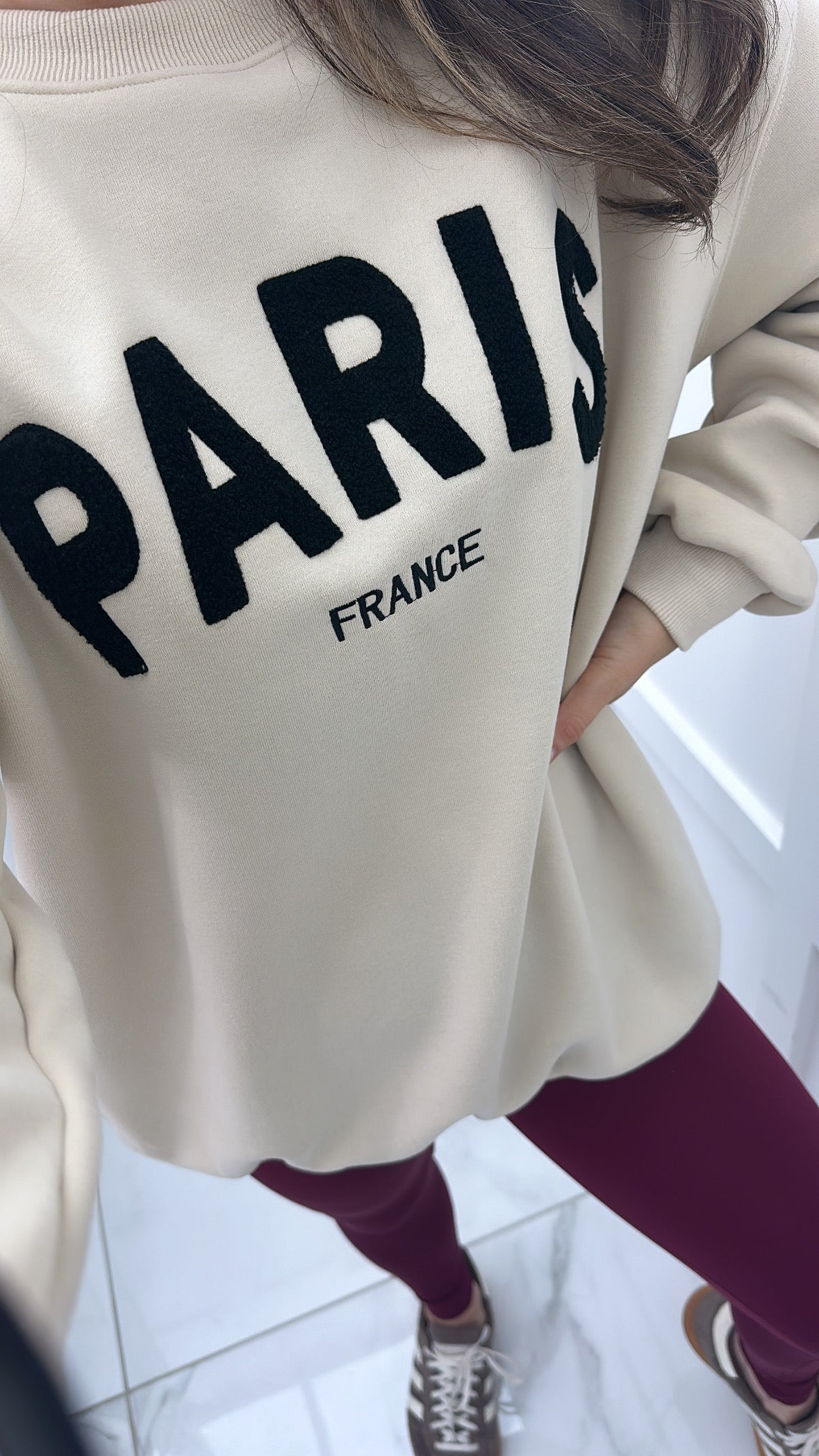 PARIS beige super soft sweatshirt