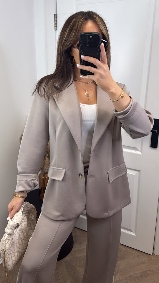 ALBA mocha blazer and trouser co-ord mocha