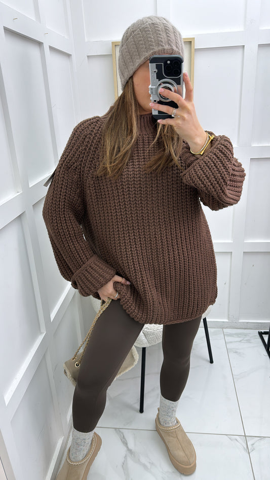 HARRIET brown chunky knit jumper