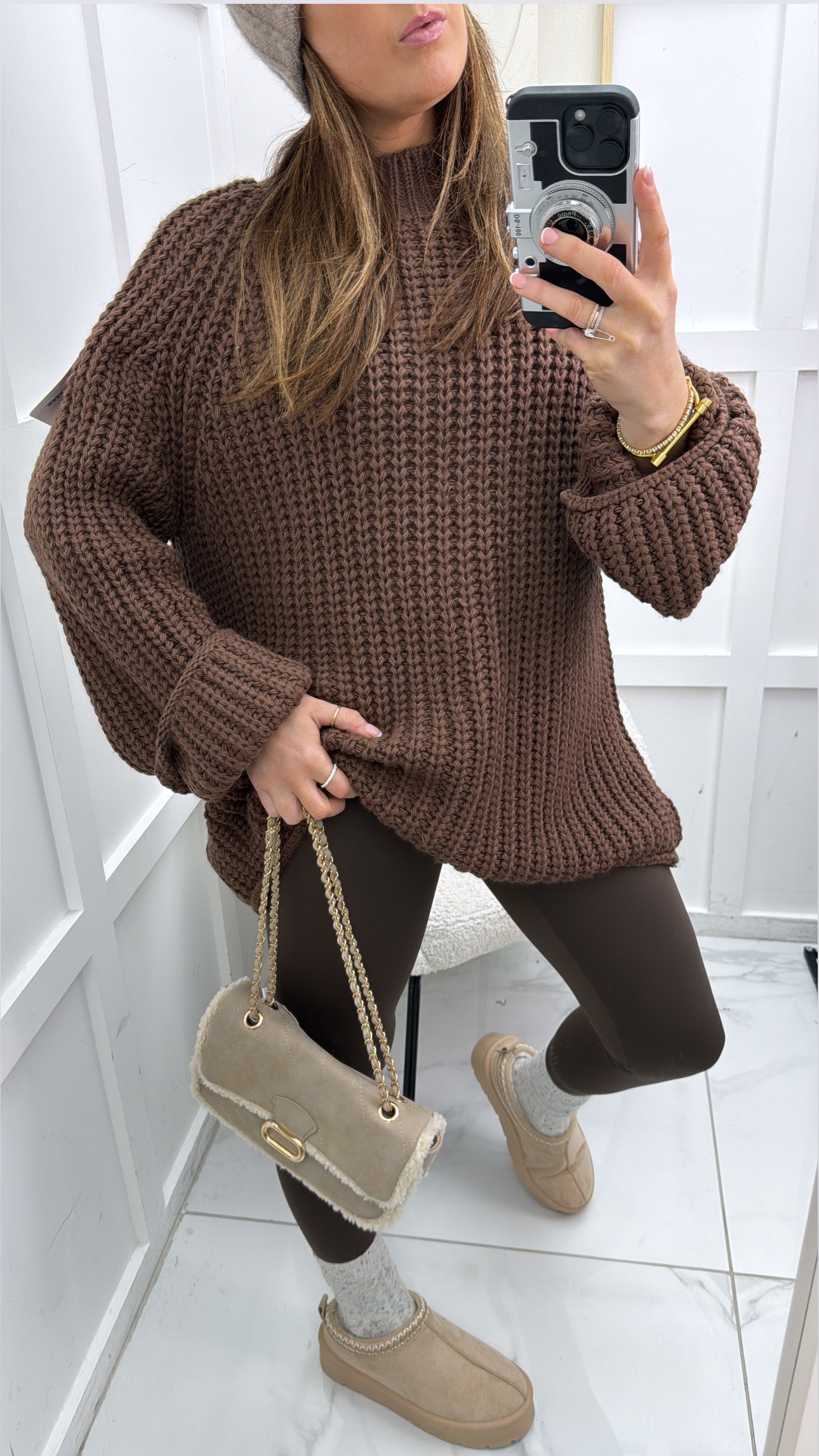 HARRIET brown chunky knit jumper